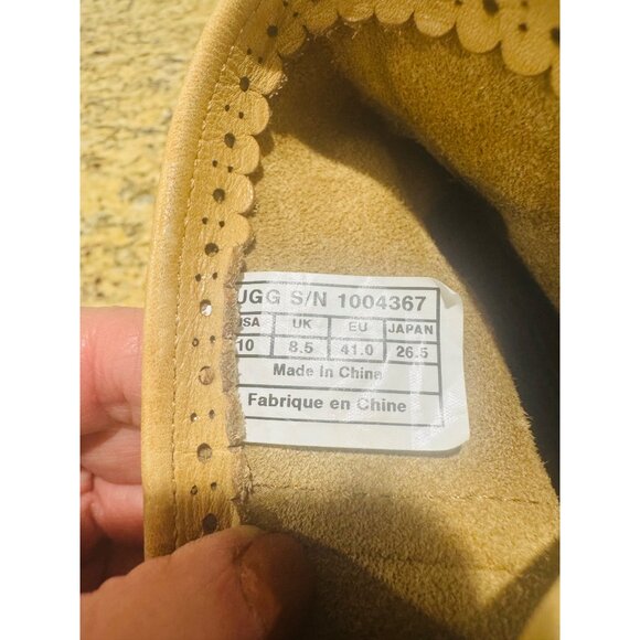 UGG Western Ankle Boots Cowgirl Tan Suede Round Toe Block Heel Casual Shoe Boho - Picture 6 of 15